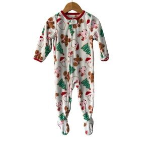Carter's White and Red Holiday Christmas Footie Sleeper Pajama 18 months